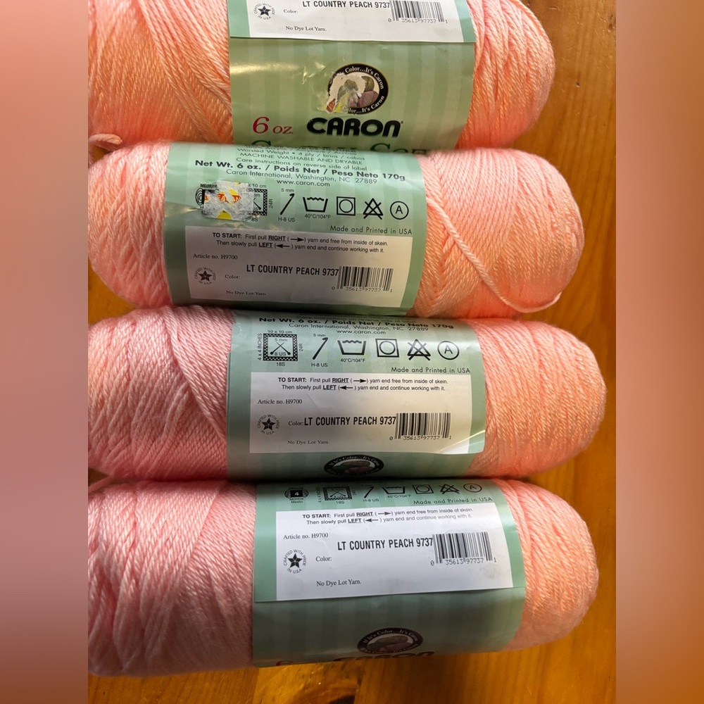 Caron Simply Soft 6oz. Yarn in LT Country Peach 9737 - Picture 3 of 5